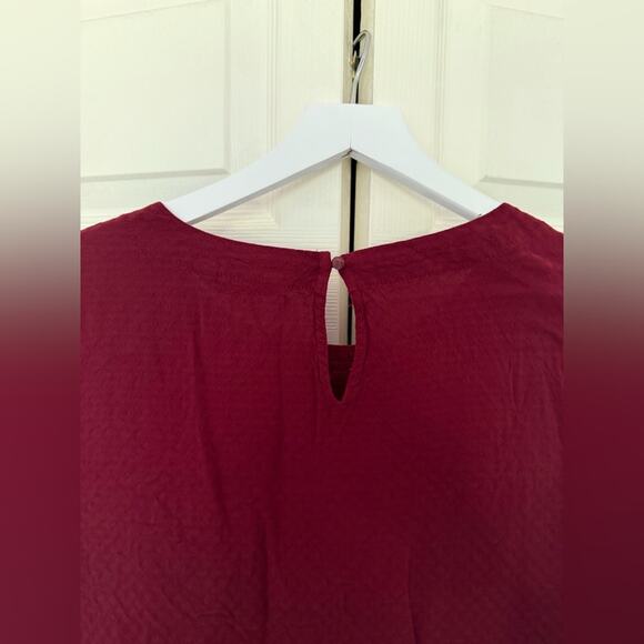 Women's Croft & Barrow Simple Blouse Maroon Red Dark Red Wine Merlot Size XL - Picture 10 of 11